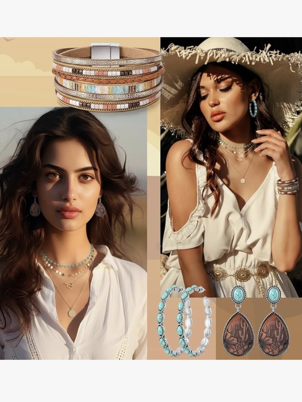 5 Pc Bohemian Jewelry Set - Picture 2 of 6